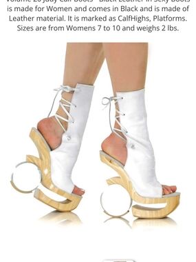 Tony Shoes (California Custom Made) Judy Style White Leather With Metal Heel